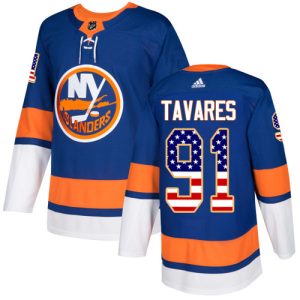 Kinder New York Islanders Eishockey Trikot John Tavares #91 Authentic Königsblau USA Flag Fashion